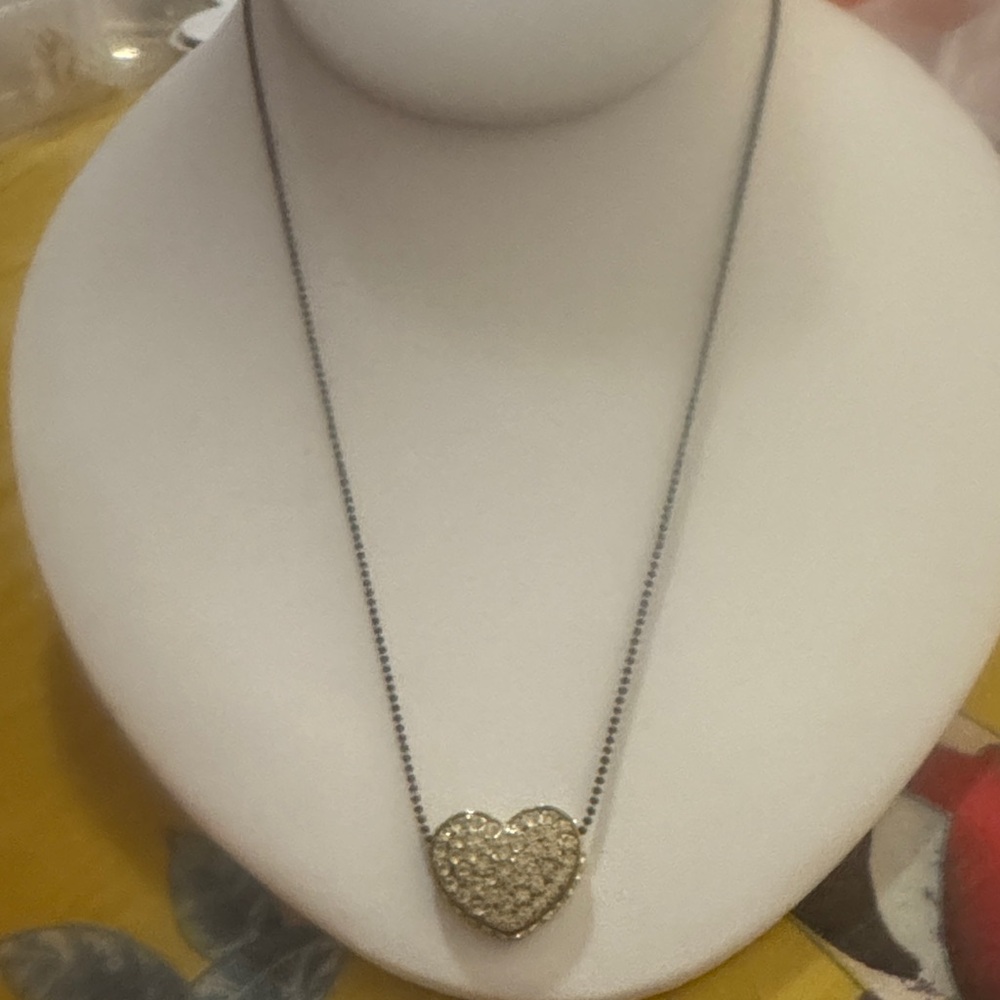 Sparkling Heart Pendant Necklace - Cubic Zirconia Heart on Silver-Tone Chain